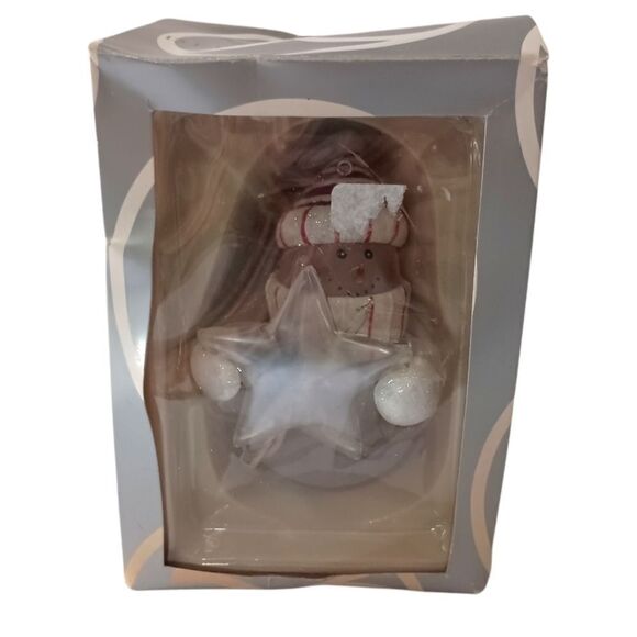 Department 56 Light Up Snowman Ornament With Star Chaser Boxed Acrylic Frosted. - Picture 3 of 16